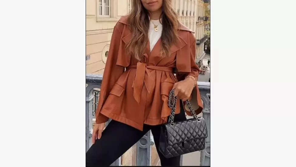 Ladies Elegant Fashion Long Sleeve Blazer - Brown