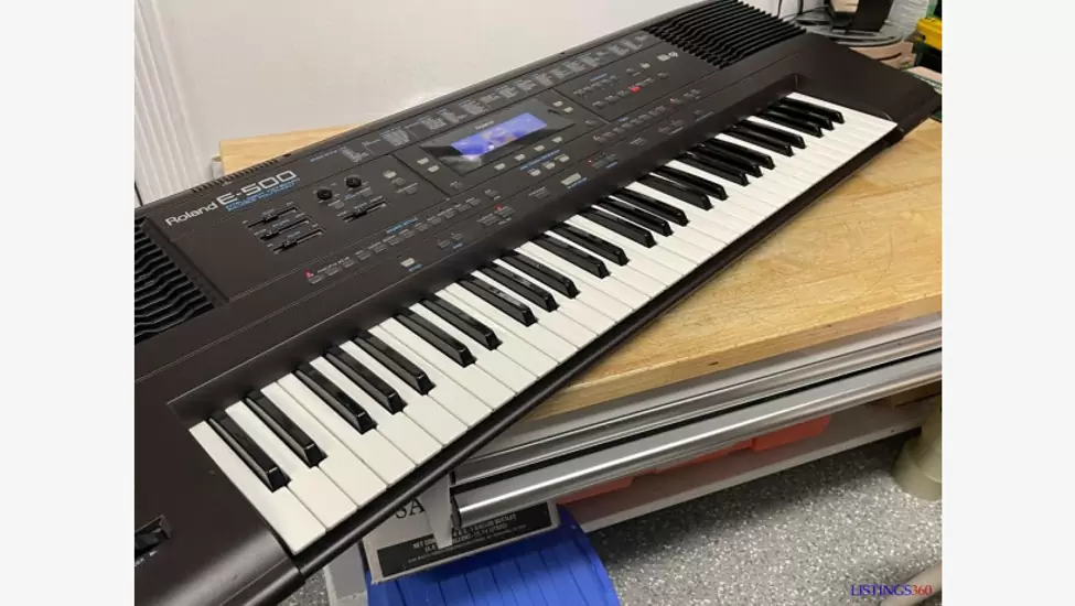 R5,000 The Roland E-500 is a 61-note portable consumer keyboard with built-in speakers.