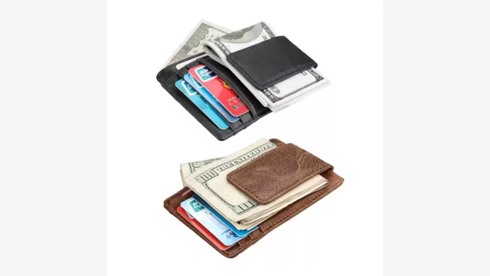 R319 Killer Deals Vegan Leather RFID Wallet with Magnetic Pocket Money Clip