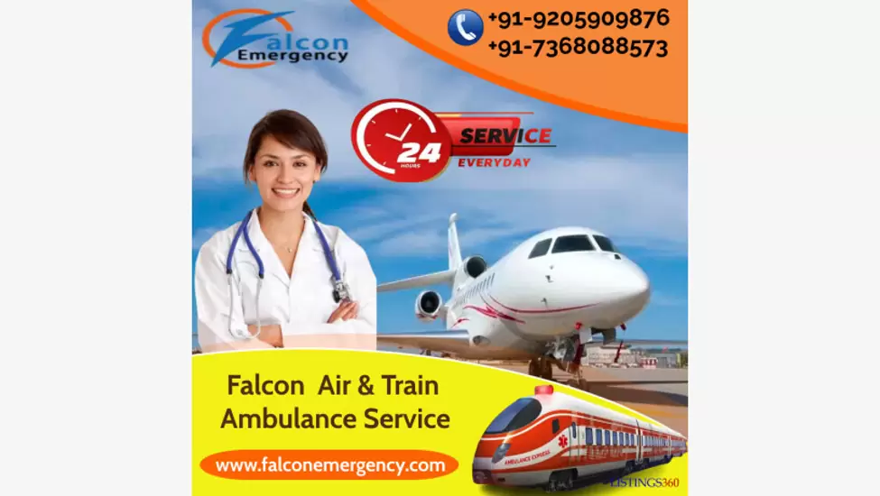 R90,000 Falcon Train Ambulance in Kolkata is an efficient Medium of Medical Transportation