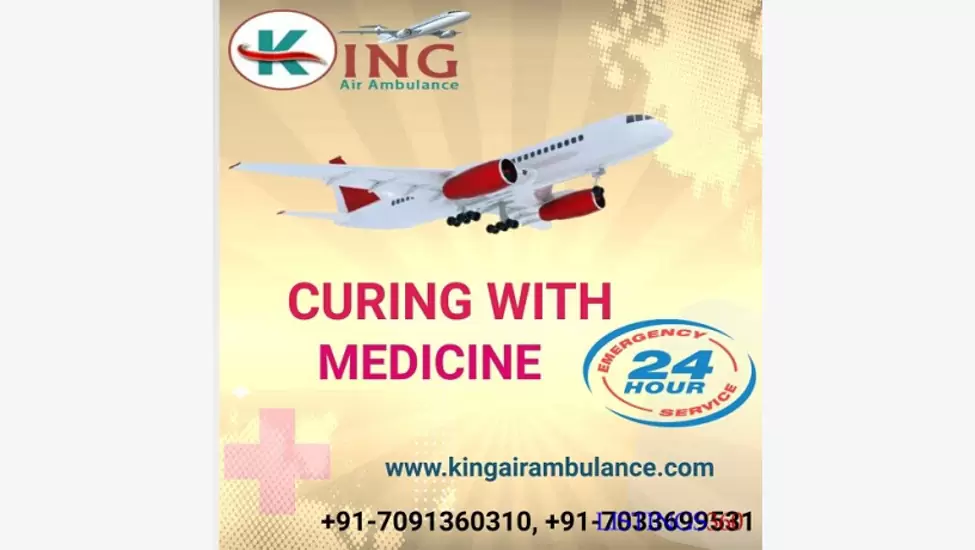 R350,000 King Air Ambulance Service in Patna with Classy Medical Support