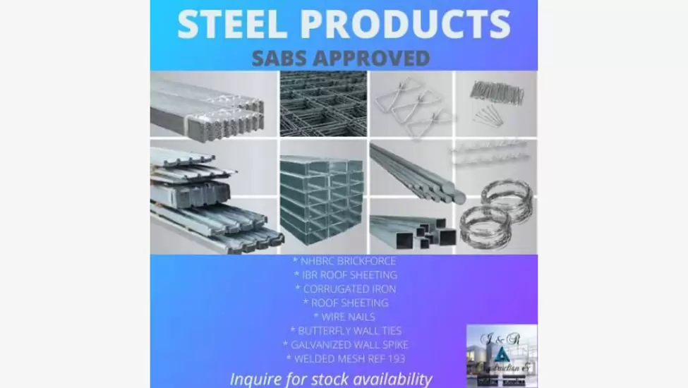R2 Steel products available we have all tipes of BUILDING MATERIALS NEEDS available here